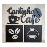 Kit Placas Decorativas Cantinho Do Café Cozinha Em Mdf 