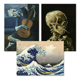 Láminas Arte Fino: Van Gogh, Picasso, Hokusai - 3 Pack