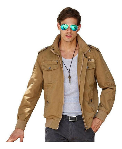 B Chaqueta De Primavera De Tendencia De Algodón Estilo Militar