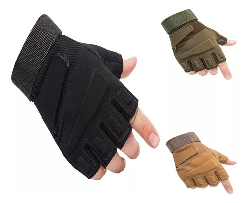 Guantes Tacticos Militar Medio Dedo Motocicleta Bicicleta