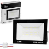 Refletor Super Led 200w 110v/220v Ip67 Cor Da Luz Branco Frio Carcaça Preto Lumi