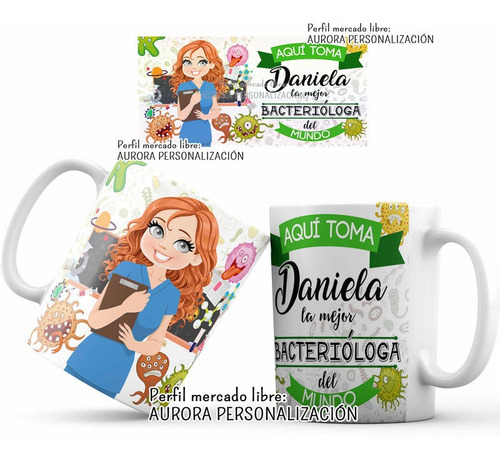 Mug Mejor Bacterióloga Nombre Personalizado Taza Pocillo