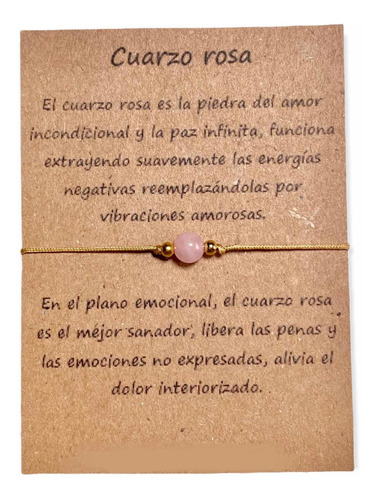 Pulsera Cuarzo Rosa Premium Hilo Amuleto Chakras Regalo