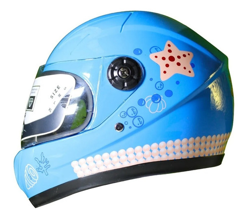 Casco Niño Niña Broche Seguridad Moto Caballito De Mar