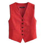 Chaleco Corto Para Mujer Fe Vblazer Waistcoat