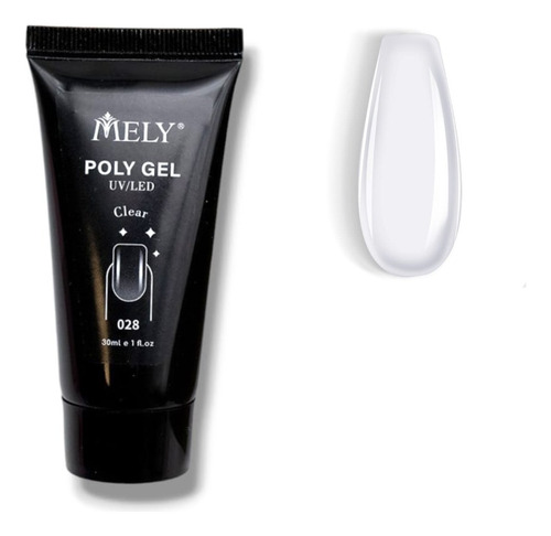 Polygel Para Extensión Uñas Gel Semipermanente Uv/led Mely Color 028-clear