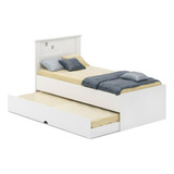 Cama Bibox Solteiro 100% Mdf Bianca Cimol Branco