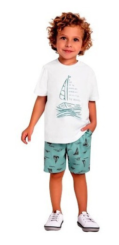 Conjunto Milon Infantil Masculino Verão Short Camiseta 1 A 8