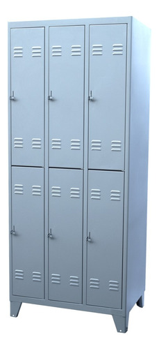 Guardarropas Locker Metalico Vestuario 6 Puertas Cortas 