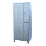 Guardarropas Locker Metalico Vestuario 6 Puertas Cortas 