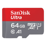 Cartão De Memória Microsd Sandisk 64gb Microsd Ultra 140mbs