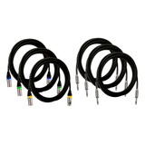 Kit 3 Cabos Montado Santo Angelo Xlr + 3 Cabos P10 Mono 7mts