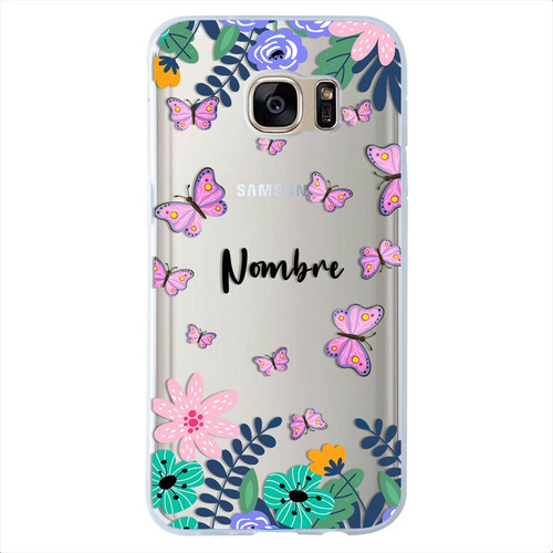 Funda Para Samsung Galaxy Mariposas Personalizada Con Nombre