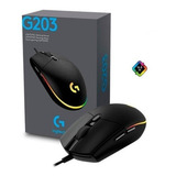 Mouse Gamer Logitech G203 Rgb Lightsync 8000 Dpi Color Negro