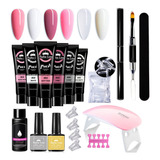 Set De Extensiones De Uñas De Poligel Con Lámpara Uv, Kit Pa