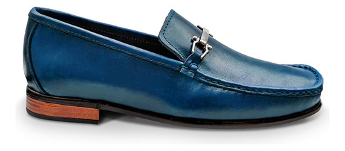 Mocasin Zapato Vestir Casual Hombre Snipe Azul Marin Randem 