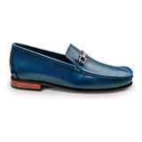 Mocasin Zapato Vestir Casual Hombre Snipe Azul Marin Randem 