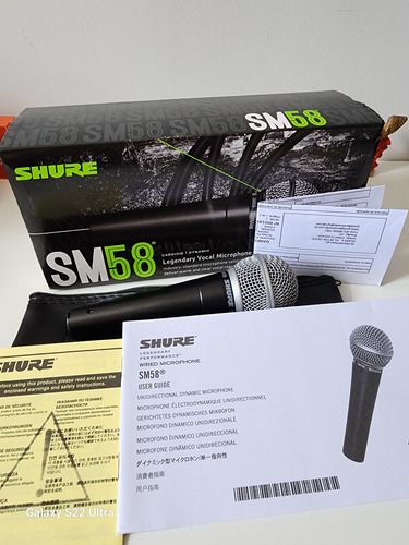 Microfone De Mão Shure Sm58 Lc Cardioide Profissional Preto