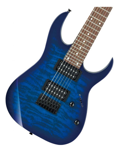 Ibanez Grg 7 Cuerdas De Cuerpo Sólido Guitarra Eléctrica, De Color Azul, (transparent Blue Burst)