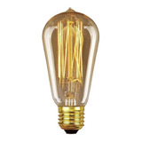 Lámpara Vintage E-27 Filamento Carbono St64 25w Dorado/gold Color De La Luz Blanco Cálido