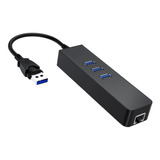 Hub Usb 3.0 A 3 Puertos 3.0 + Ethernet - Hub Para Pc