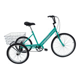 Bike Bicicleta Triciclo Adulto Aro 20 Food Bike Azul Turques
