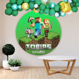 Decoracion Cumpleaños Banner 1x1  Safari Spider Minecraft 