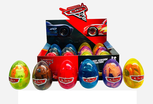 Huevo Sorpresa Cars Rayo Mcqueen Armable Capsula X4 Niño 