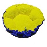 Cama Flor Antiestrés Mediana Para Mascota Perro & Gato Color Azulreyamarillo