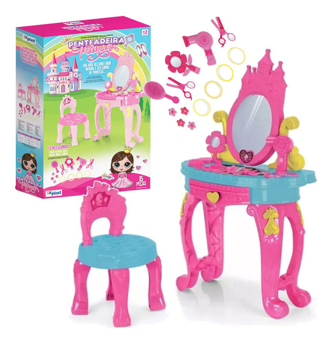 Brinquedo Penteadeira Princesa Infantil Salão Beleza Camarim