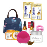 Crema Colágeno Máquina Crema Exfoliante Cintillo Bolso Set