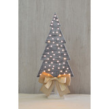 Arbol Pino Navidad Madera Vintage 55 Luces Led Hecho A Mano