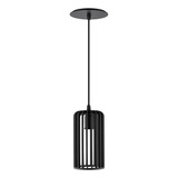 Luminária Pendente Madeira Paladio P E27 Sala Mesa Jantar Cor Preto