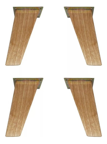 Patas De Madera 20cm Para Muebles - Redondas Diagonal X4 Und