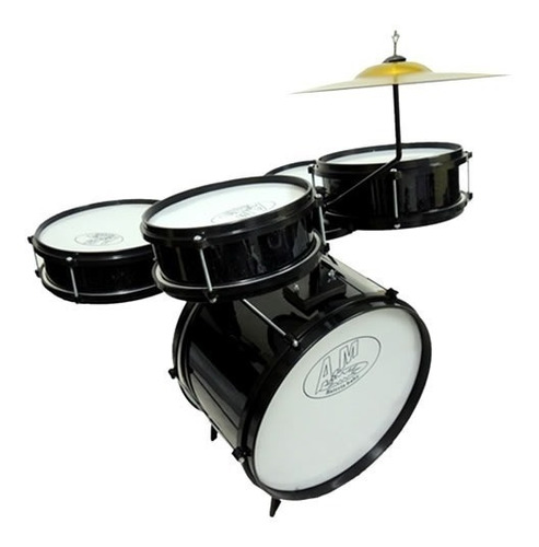 Bateria Musical De Brinquedo Rock Baby Am Preto