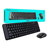 Combo Teclado E Mouse Sem Fio Logitech Mk220 Layout Abnt2