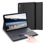 Funda Negra Soporte Teclado Para Samsung Galaxy Tab S7/s8