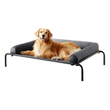 Cama Elevada Para Perros L Malla Transpirable Con Cojin Gris