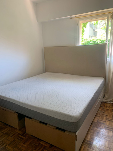 Cama Box Con Cajones, Respaldo Y Colchon