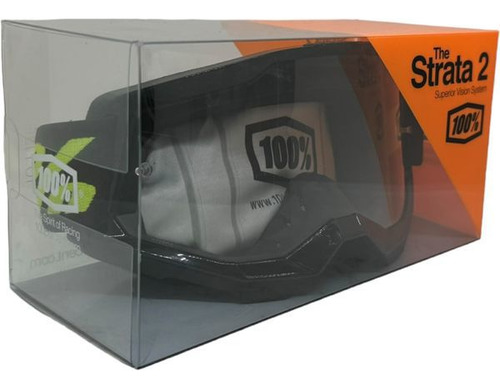 Oculos Goggle 100% Strata 2 Pto/amar Neon Downhill/motocross