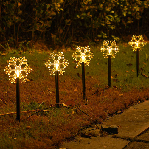 Luces De Jardín Impermeables Con Forma De Copo De Nieve Para