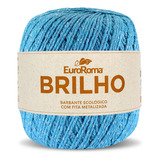 Barbante Brilho Prata 400g N°6 4/6 Fios 406m Euroroma Cor Azul Piscina