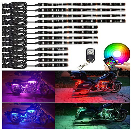 Juego De 12 Tiras De Luces Led Para Motocicletas Nbwdy, Mult