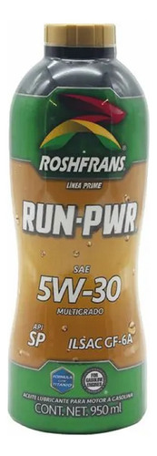 Aceite Roshfrans Para Motor 5w30 Run-pwr 950ml Mineral