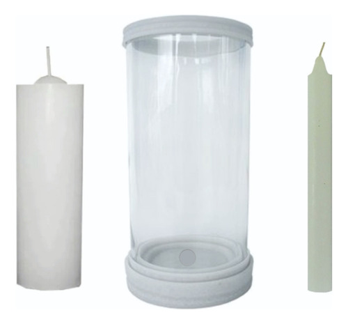 Porta Vela Vidro E Mármore Para Velas Palito E Vela 7 Dias