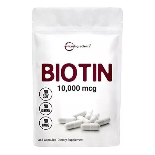 Biotin 10000 Mcg, Biotin Capsules, 365 Counts (1 Year Suppl