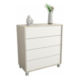 Comodas Chiffonier Melamina Cajonera + Sin Cargo Capital Federal Color Nevado Con Everest