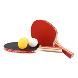 Set Par Paleta Raqueta Ping Pong + 3 Pelotas + Estuche #1