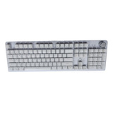 Teclado Gamer Mecánico Rgb Macros Control Luz  Usb Blanco 