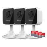 Kit X3 Mini Camaras De Seguridad Wifi Ezviz + Memorias 32gb